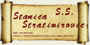 Stanica Stratimirović vizit kartica